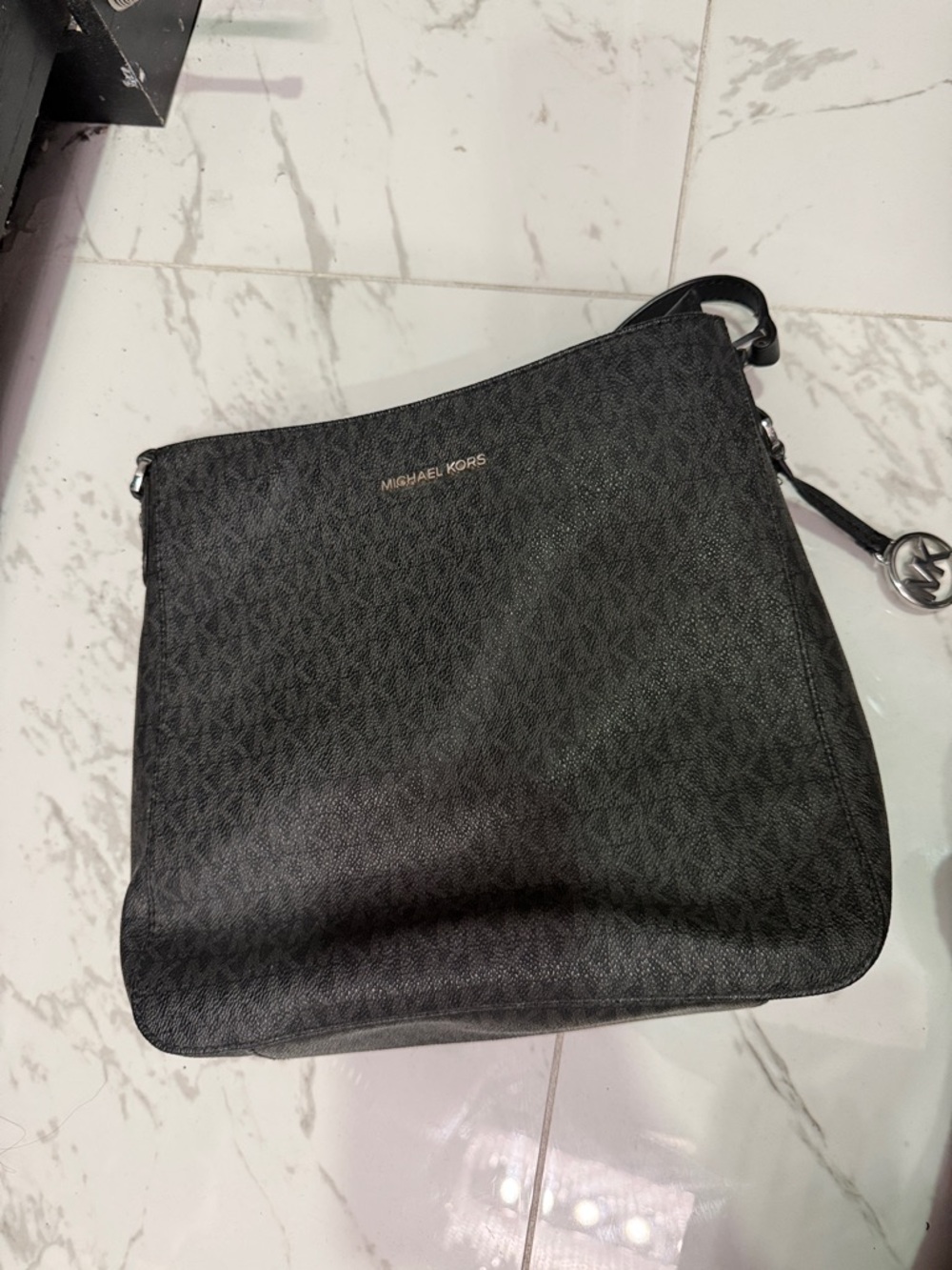 Michael Kors Black Signature MK Crossbody Messenger Bag